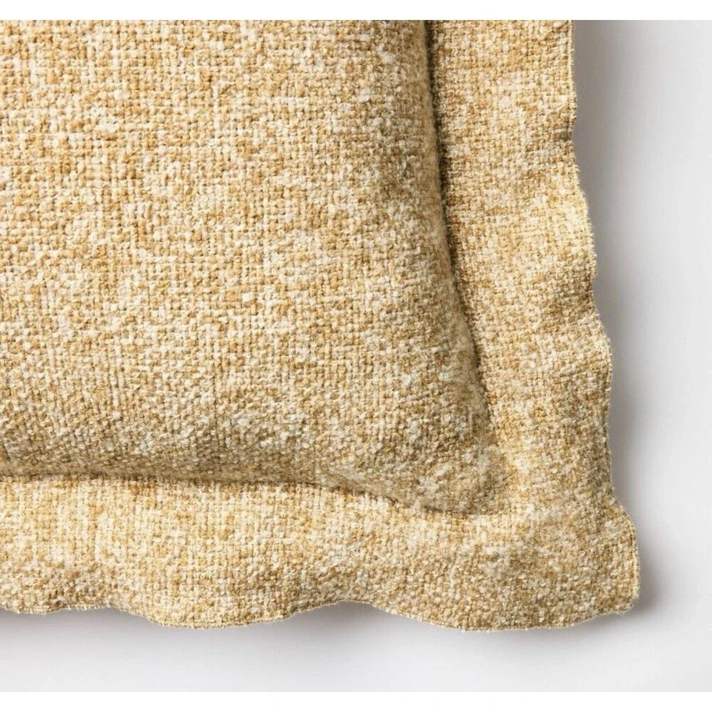 TWO Threshold Studio McGee Oversized Heather Throw Pillow 24 X 24in Tan/Camel